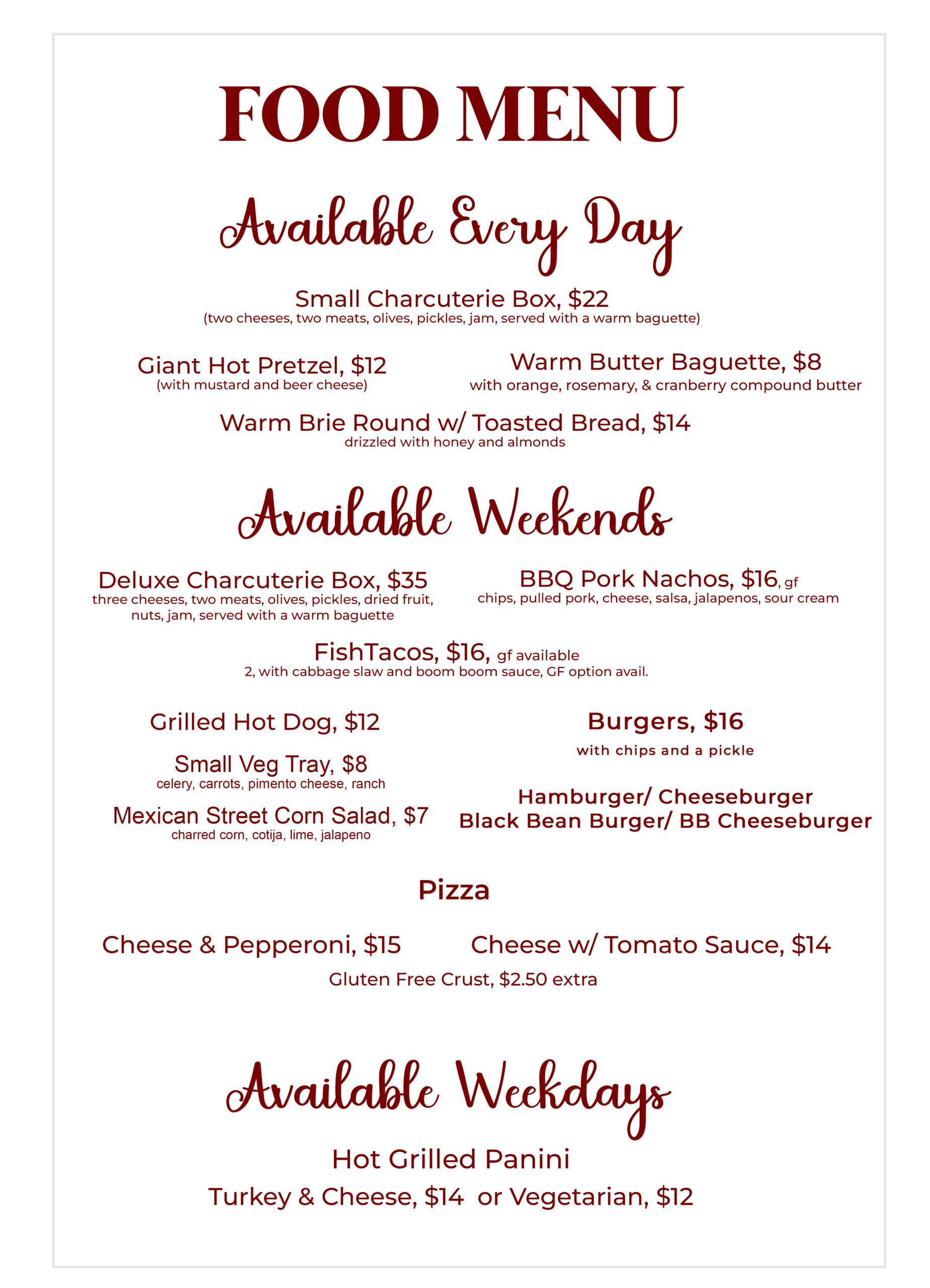 summer menu 868